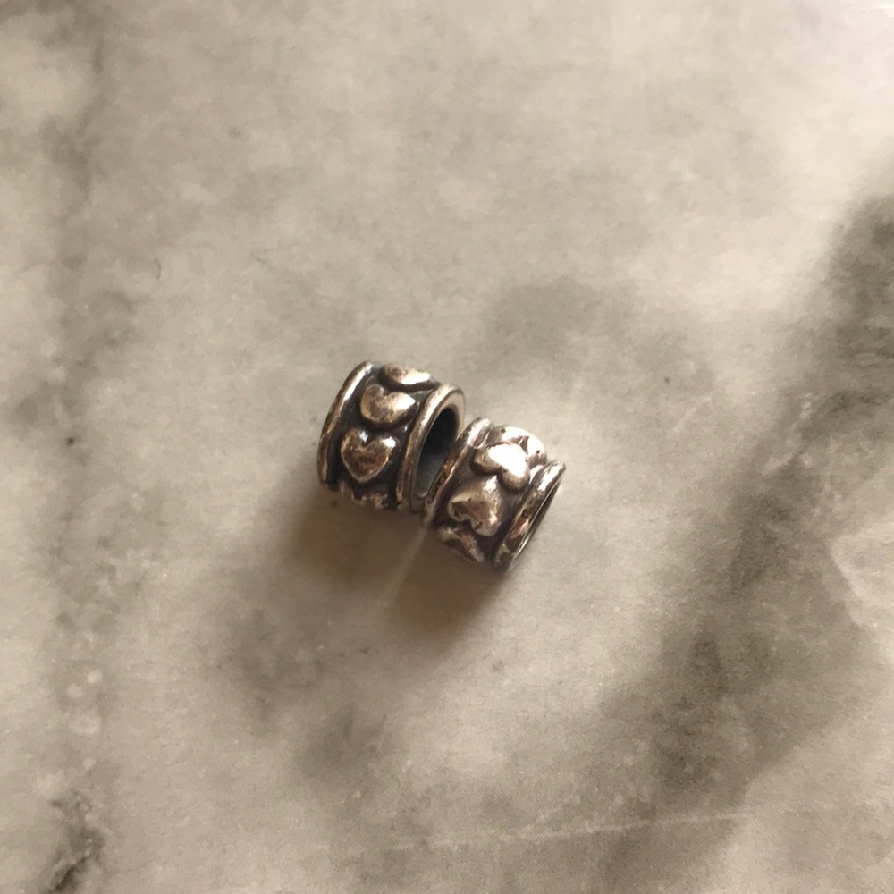 Set of 2 Brighton Heart Spacer Charm Beads